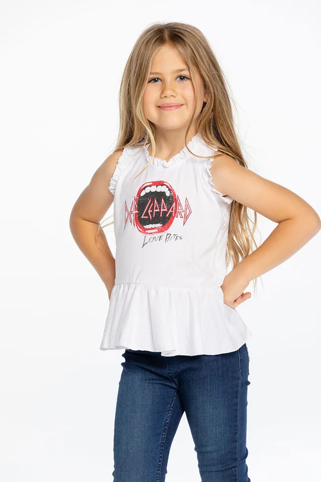 Chaser Brand Def Leppard Love Bites Girls Tops Chaser Brand Def Leppard Love Bites Girls Tops