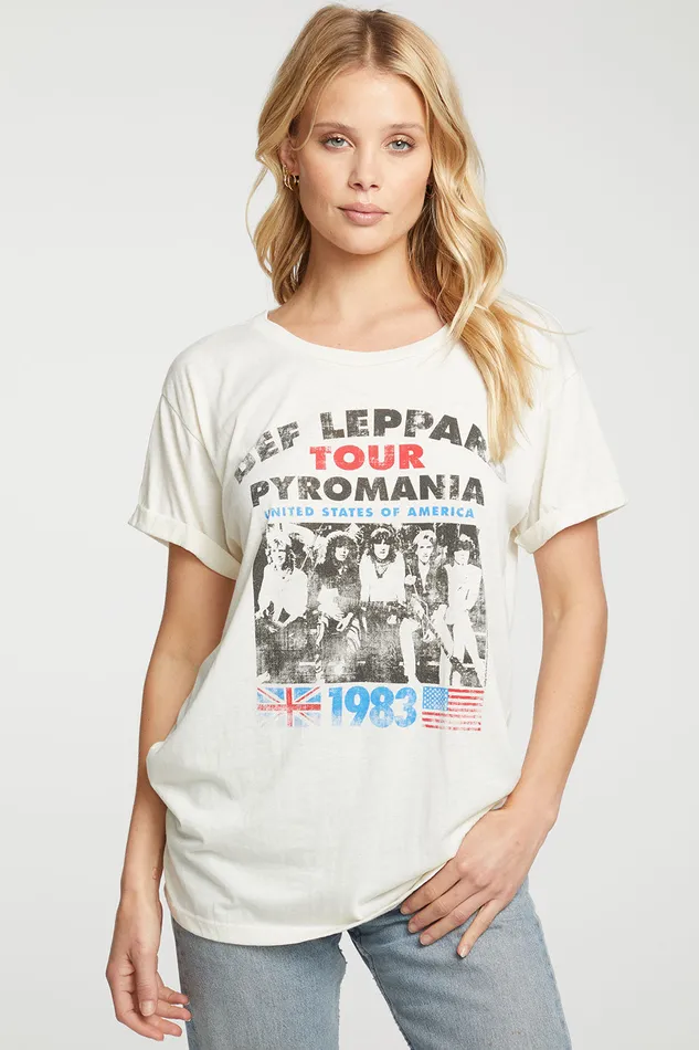 Chaser Brand Def Leppard Pyromania Womens Tops