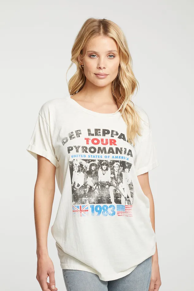 Chaser Brand Def Leppard Pyromania Womens Tops