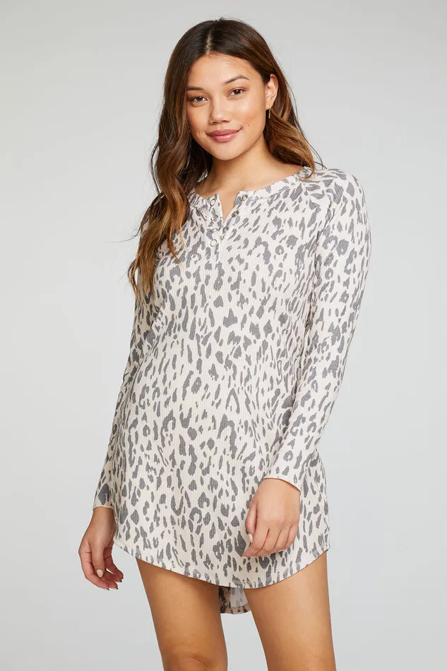 Chaser Brand Dresses Womens Rpet Love Rib Long Sleeve Henley Hi Lo Shirttail Dress