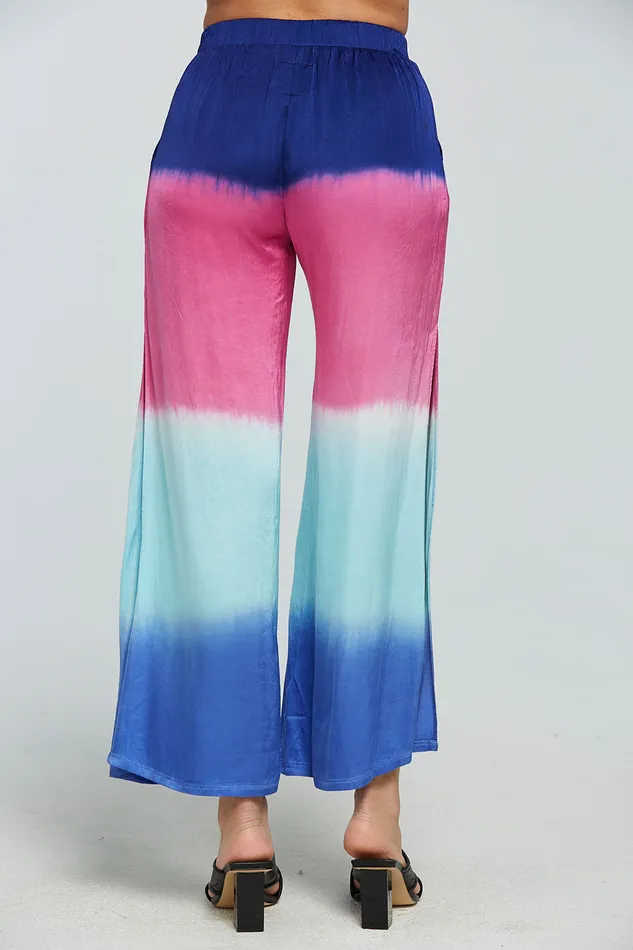 Chaser Brand Stretch Silky Basics Side Slit Wide Leg Pant Womens Bottoms
