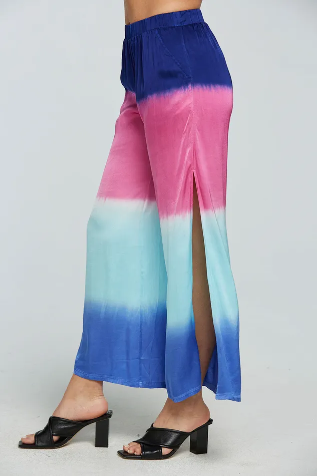 Chaser Brand Stretch Silky Basics Side Slit Wide Leg Pant Womens Bottoms