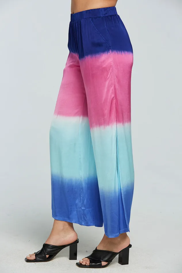 Chaser Brand Stretch Silky Basics Side Slit Wide Leg Pant Womens Bottoms