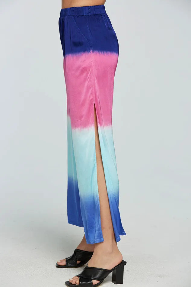 Chaser Brand Stretch Silky Basics Side Slit Wide Leg Pant Womens Bottoms