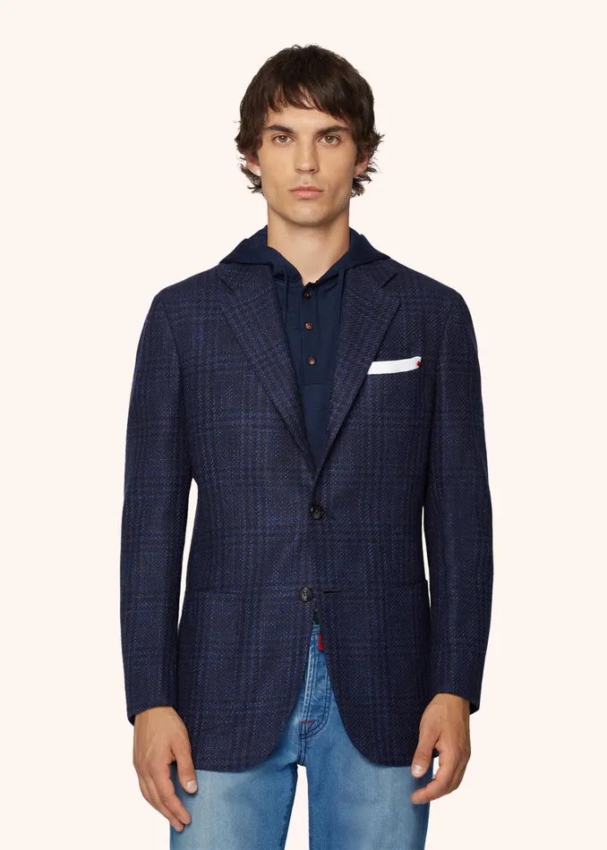 CHECKED WOOL BLEND JACKET Men Kiton Jackets CHECKED WOOL BLEND JACKET Men Kiton Jackets