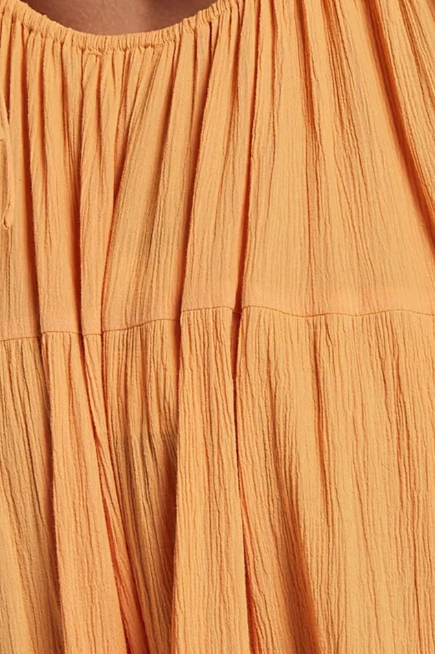 Chila Maxi Dress 8211 Strappy Tie Front Low Back Tiered In Papaya Orange Women Showpo Conscious