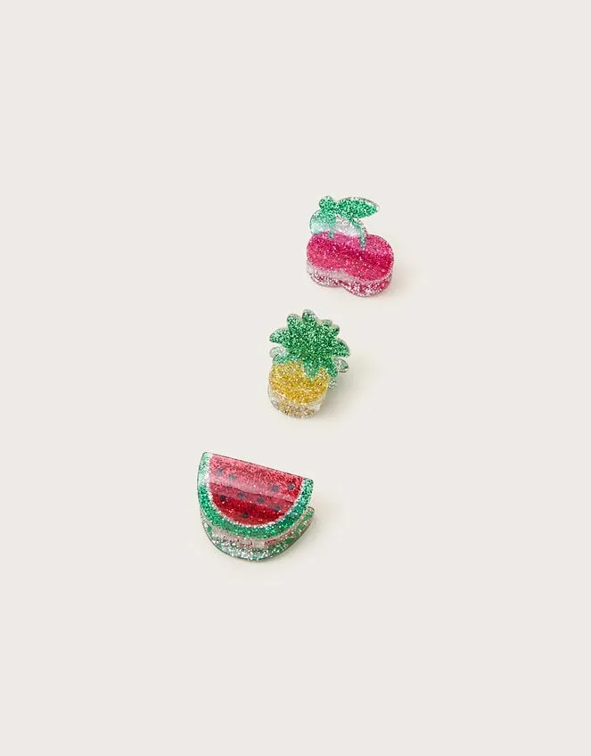 Children 3Pack Fruit Glitter Claw Clips Monsoon Girls039 Hair Accessories