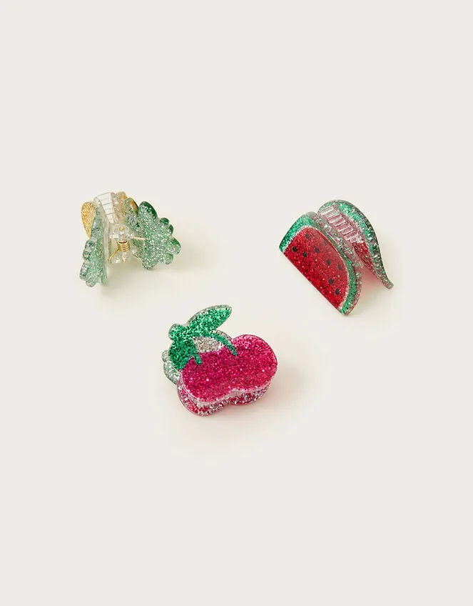 Children 3Pack Fruit Glitter Claw Clips Monsoon Girls039 Hair Accessories