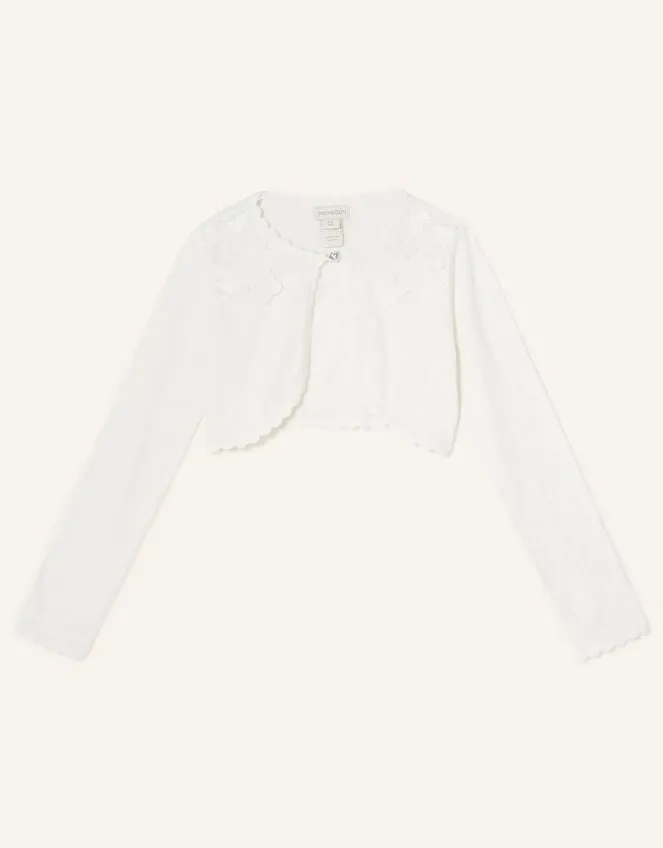 Children 3d Flower Cardigan Ivory Monsoon Knitwear and Cardigans