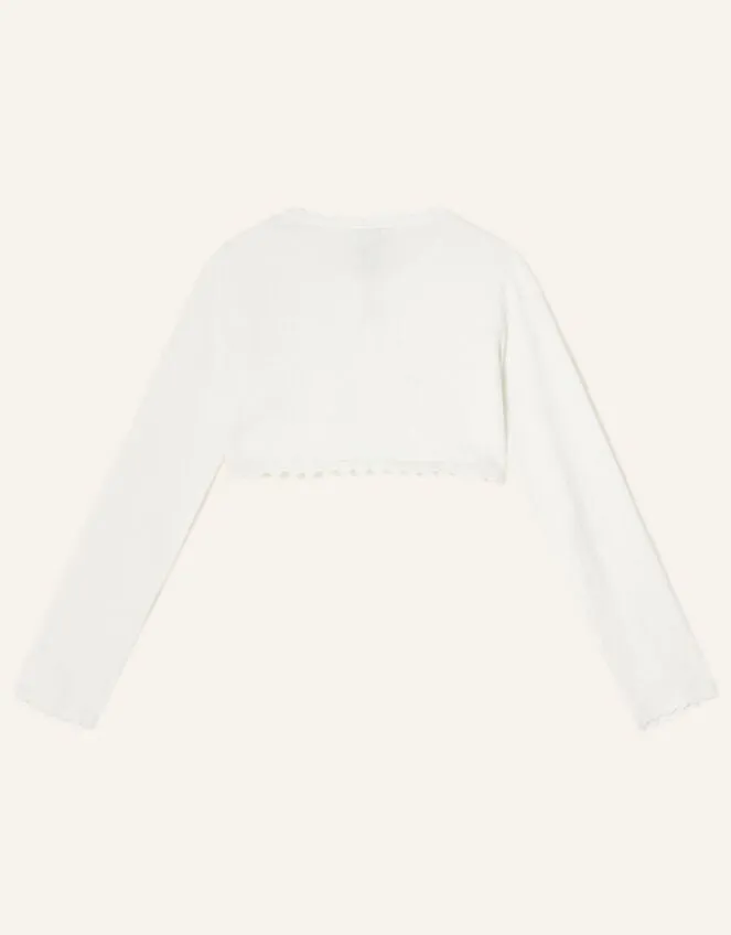 Children 3d Flower Cardigan Ivory Monsoon Knitwear and Cardigans