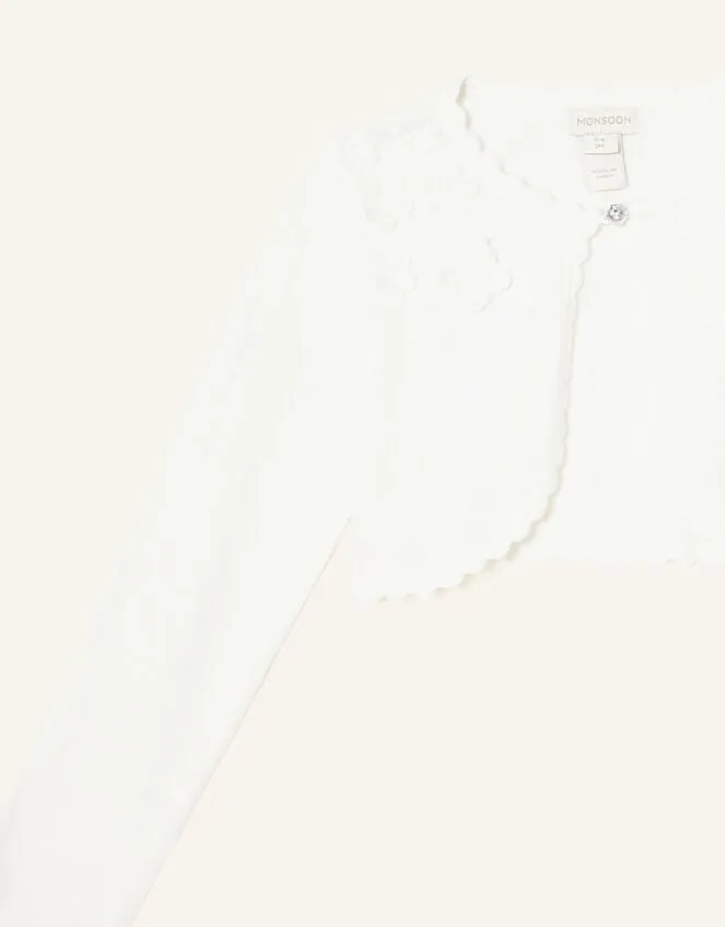 Children 3d Flower Cardigan Ivory Monsoon Knitwear and Cardigans