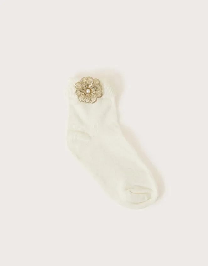 Children 3d Flower Socks Ivory Monsoon Girls039 Tights and Socks
