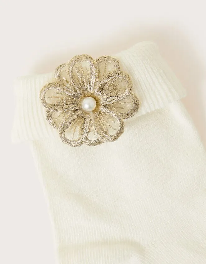 Children 3d Flower Socks Ivory Monsoon Girls039 Tights and Socks