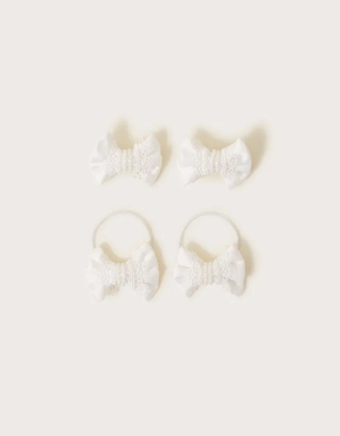 Children 4Pack Lace Bow Hair Set Monsoon Girls039 Hair Accessories