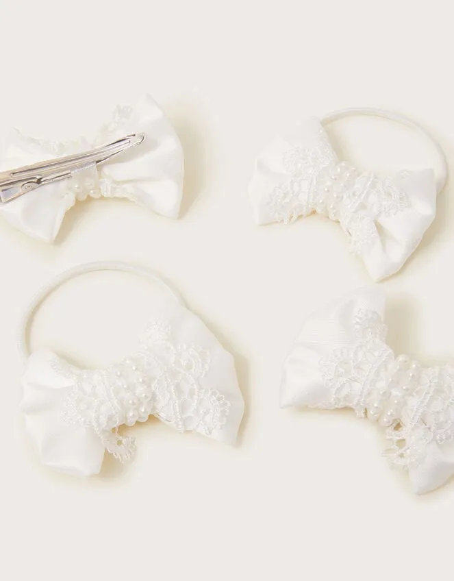 Children 4Pack Lace Bow Hair Set Monsoon Girls039 Hair Accessories