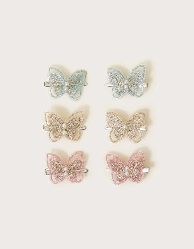 Children 6Pack Butterfly Hair Clips Monsoon Girls039 Hair Accessories
