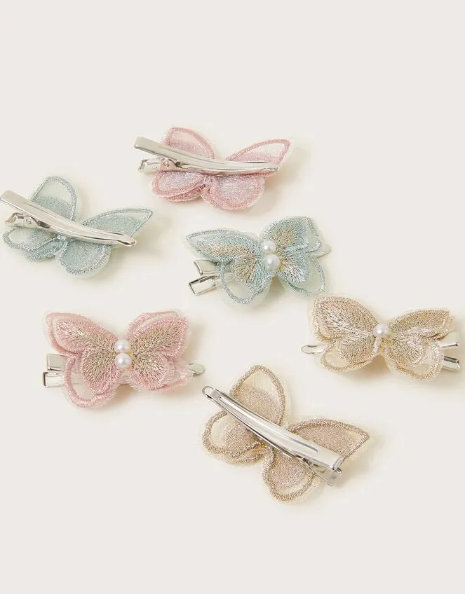 Children 6Pack Butterfly Hair Clips Monsoon Girls039 Hair Accessories