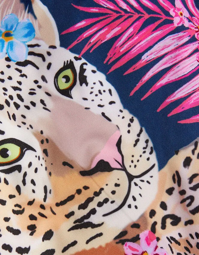 Children Asymmetric Leopard Swimsuit Blue Monsoon Beachwear and Swimwear