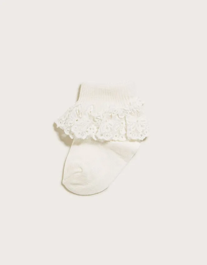 Children Baby Olivia Bow Lace Socks Ivory Monsoon Girls039 Tights and Socks