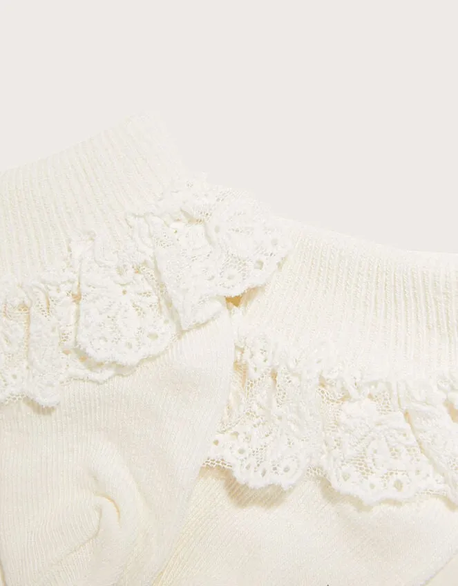 Children Baby Olivia Bow Lace Socks Ivory Monsoon Girls039 Tights and Socks
