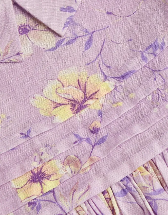 Children Baby Pintuck Floral Dress Purple Monsoon Dresses