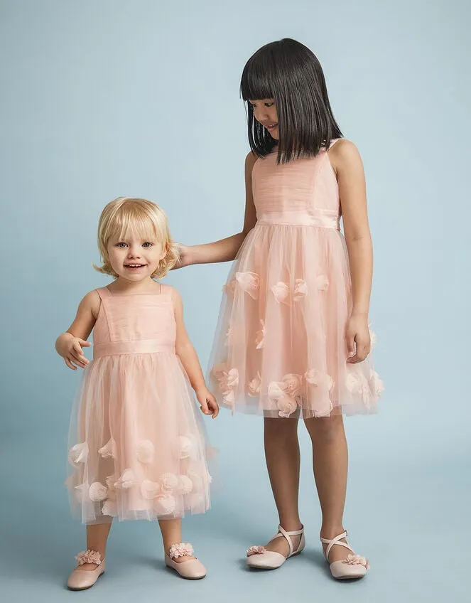 Children Baby Serenata Rose 3d Dress Pink Monsoon Partywear