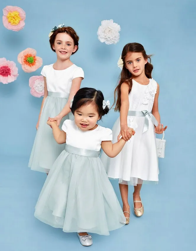 Children Baby Tulle Bridesmaid Dress Green Monsoon Dresses