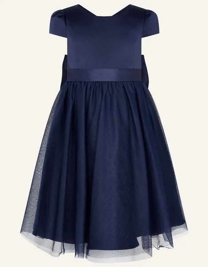 Children Bow Tulle Bridesmaid Dress Blue Monsoon Dresses