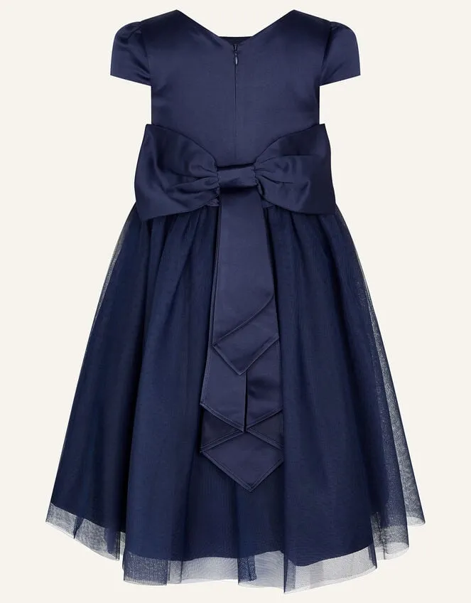 Children Bow Tulle Bridesmaid Dress Blue Monsoon Dresses