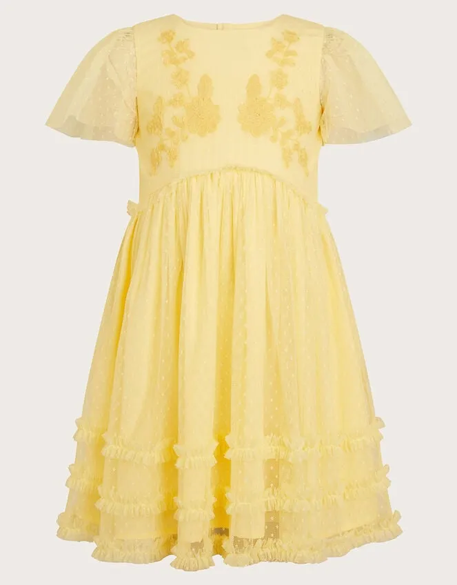 Children Buttercup Dobby Dress Yellow Monsoon Dresses