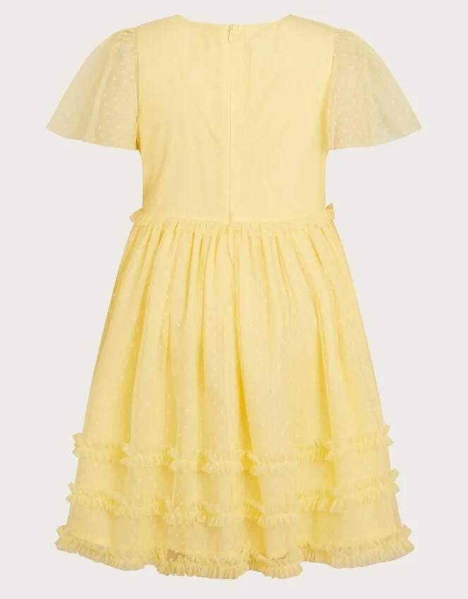 Children Buttercup Dobby Dress Yellow Monsoon Dresses
