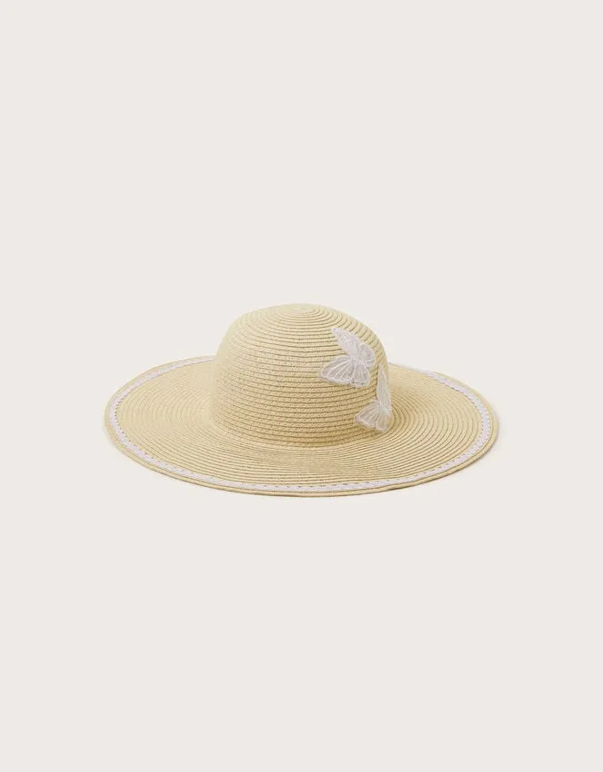 Children Butterfly Floppy Hat Natural Monsoon Hats and Sunglasses