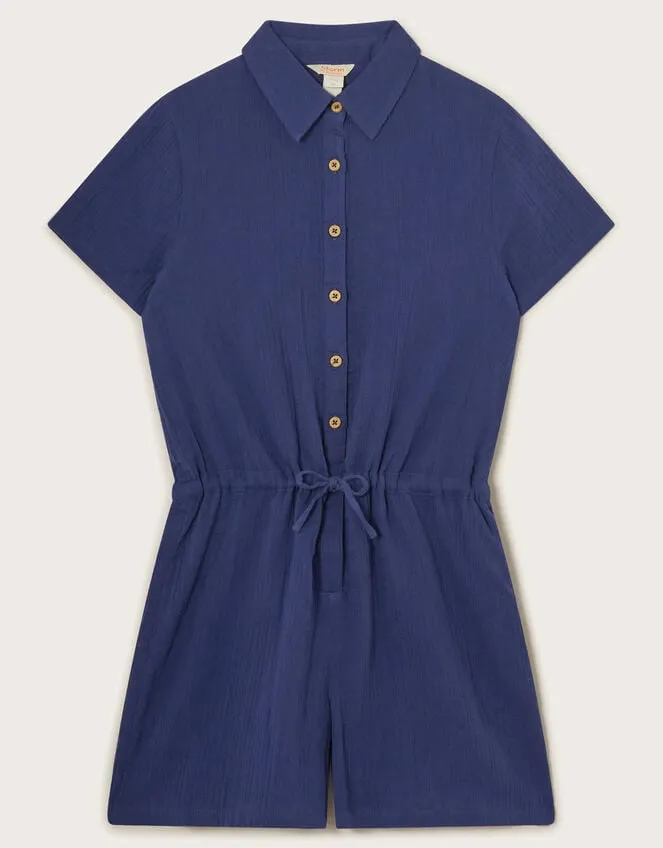 Children ButtonThrough Shirt Playsuit Blue Monsoon Beachwear and Swimwear