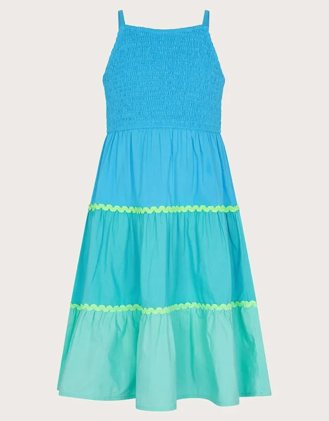 Children Colour Block Dress Blue Monsoon Dresses