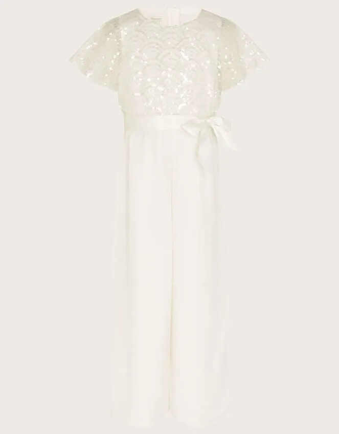 Children Deco Cape Sleeve Truth Jumpsuit Ivory Monsoon Partywear