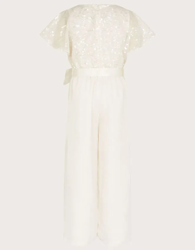 Children Deco Cape Sleeve Truth Jumpsuit Ivory Monsoon Partywear