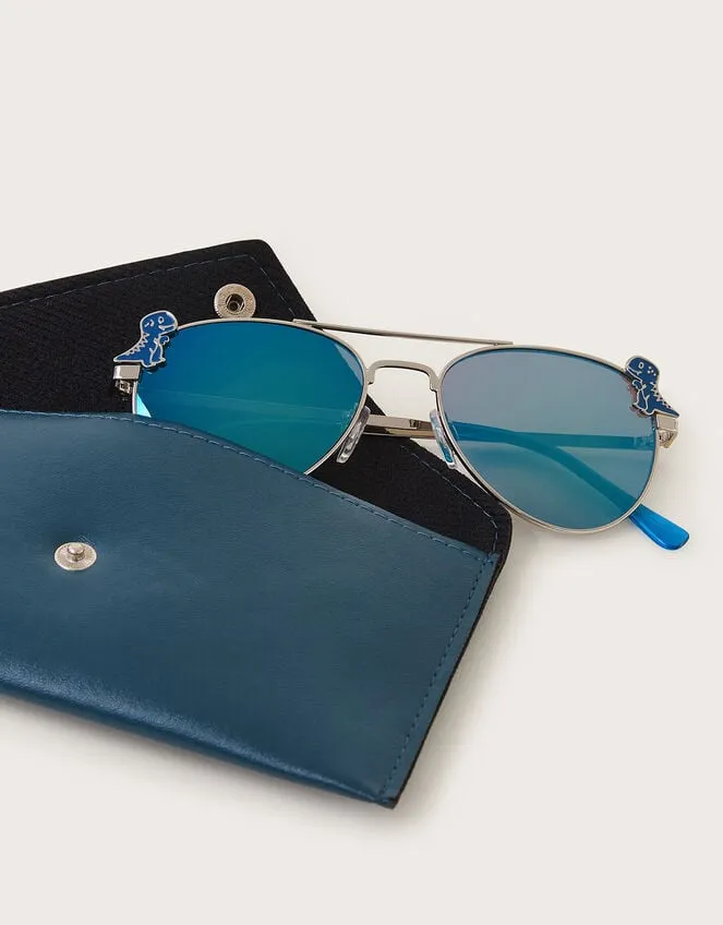 Children Dinosaur Aviator Sunglasses With Case Monsoon Hats and Sunglasses