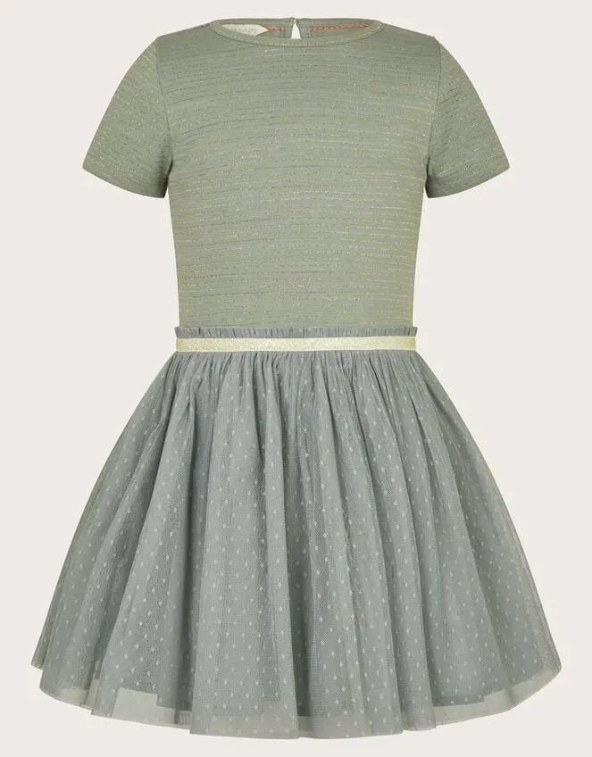 Children Disco Dobby Dress Green Monsoon Dresses