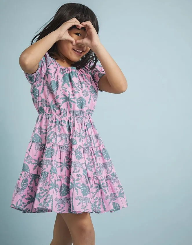 Children Elephant Print Dress Pink Monsoon Dresses