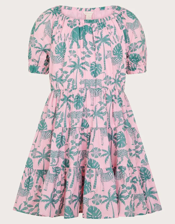 Children Elephant Print Dress Pink Monsoon Dresses