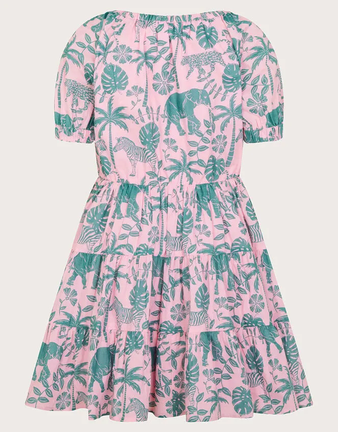 Children Elephant Print Dress Pink Monsoon Dresses