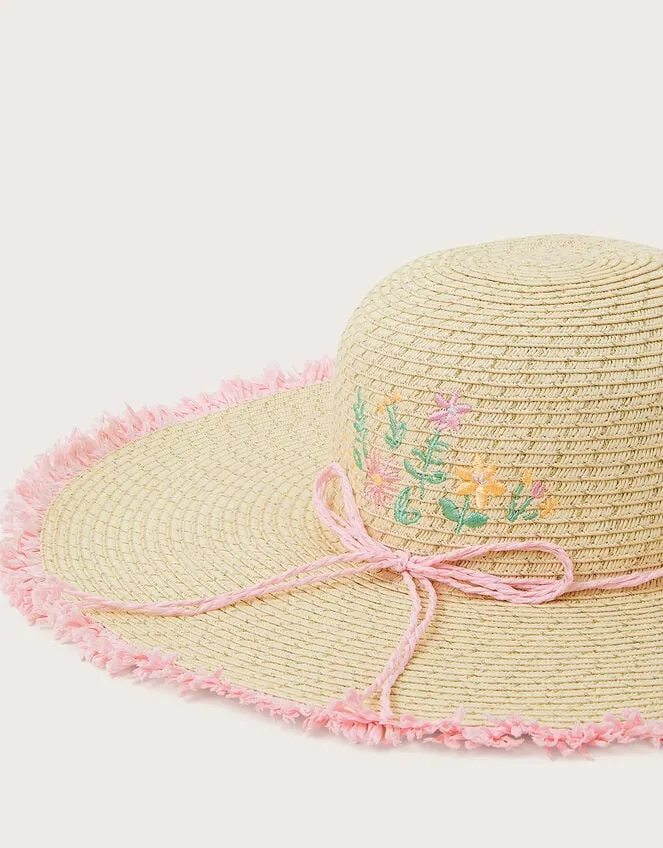 Children Embroidered Floppy Hat Multi Monsoon Hats and Sunglasses