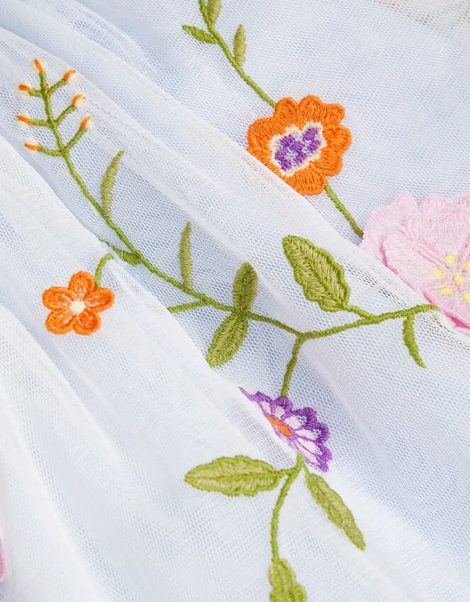 Children Embroidered Tulle Skirt Blue Monsoon Skirts