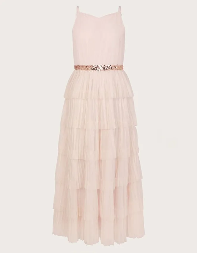 Children Fiorella Ruffle Prom Dress Pink Monsoon Dresses
