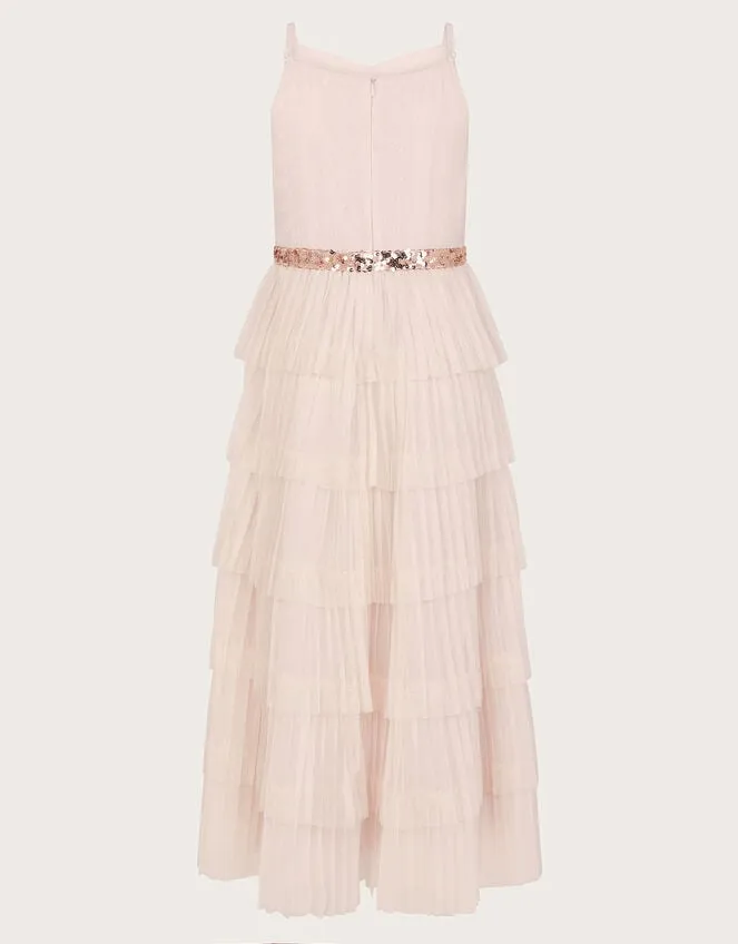 Children Fiorella Ruffle Prom Dress Pink Monsoon Dresses