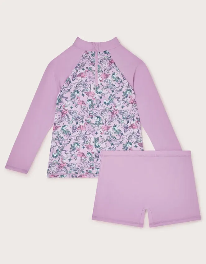 Children Flamingo Unicorn Swim Set Pink Monsoon Beachwear and Swimwear