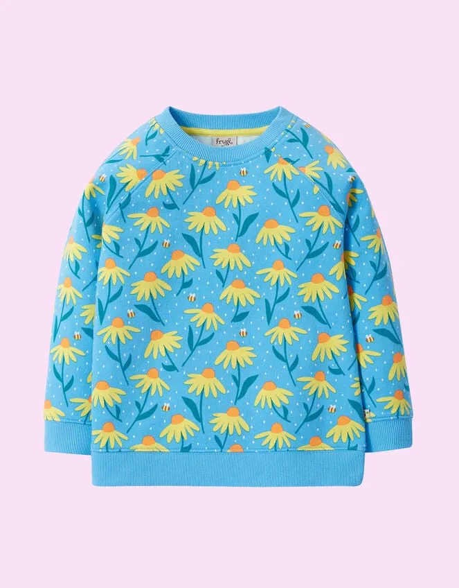 Children Frugi Floral Print Jumper Blue Monsoon Knitwear and Cardigans