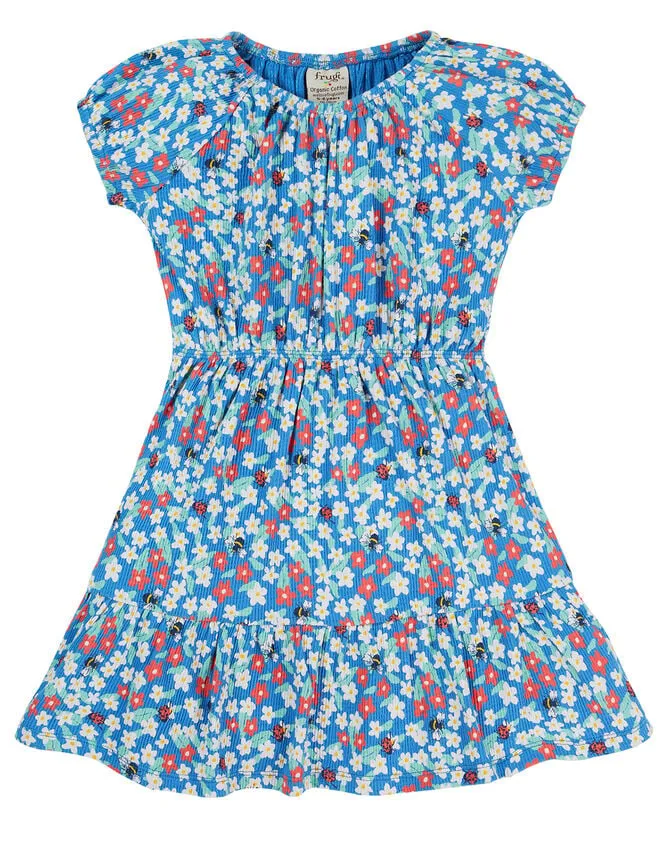 Children Frugi Floral Tiered Dress Blue Monsoon Dresses