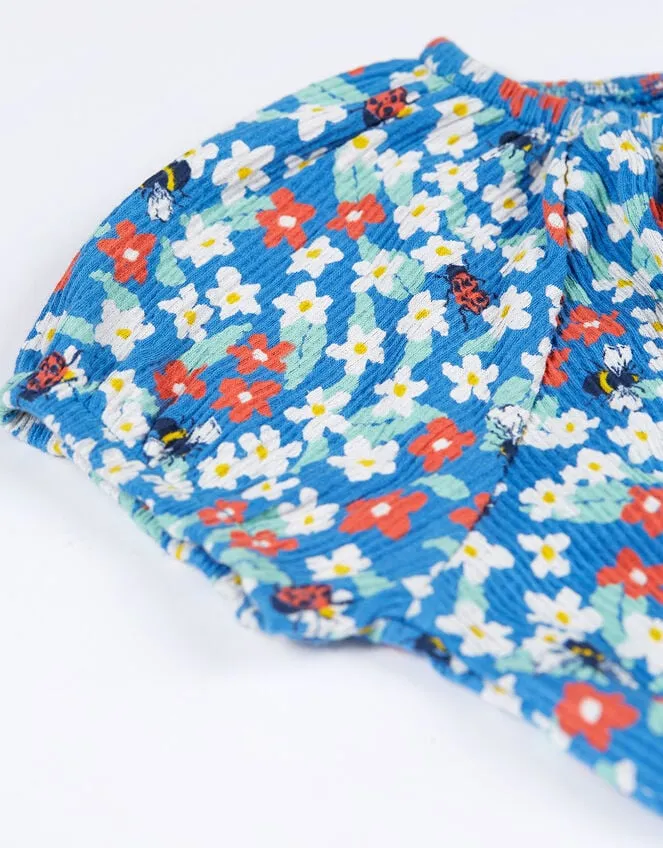 Children Frugi Floral Tiered Dress Blue Monsoon Dresses