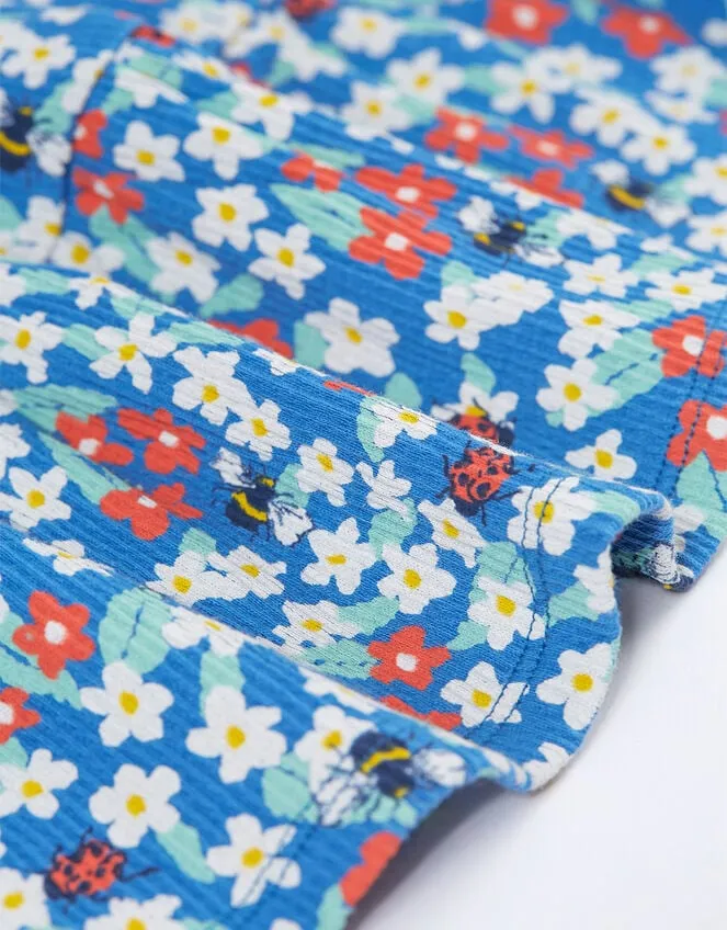 Children Frugi Floral Tiered Dress Blue Monsoon Dresses